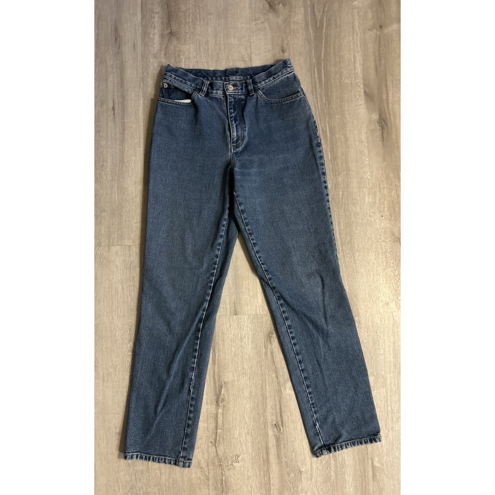Lauren Jeans Co Ralph Lauren Vintage High Rise Tapered 90's Mom Jeans Med Wash 4